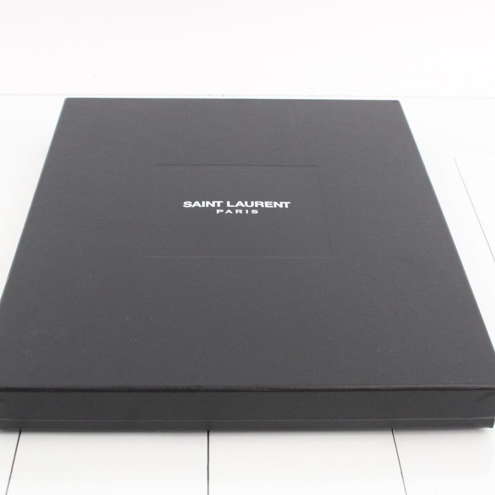 Saint Laurent Black/Green Stripe Canvas Zip Pouch - Picture 8 of 13